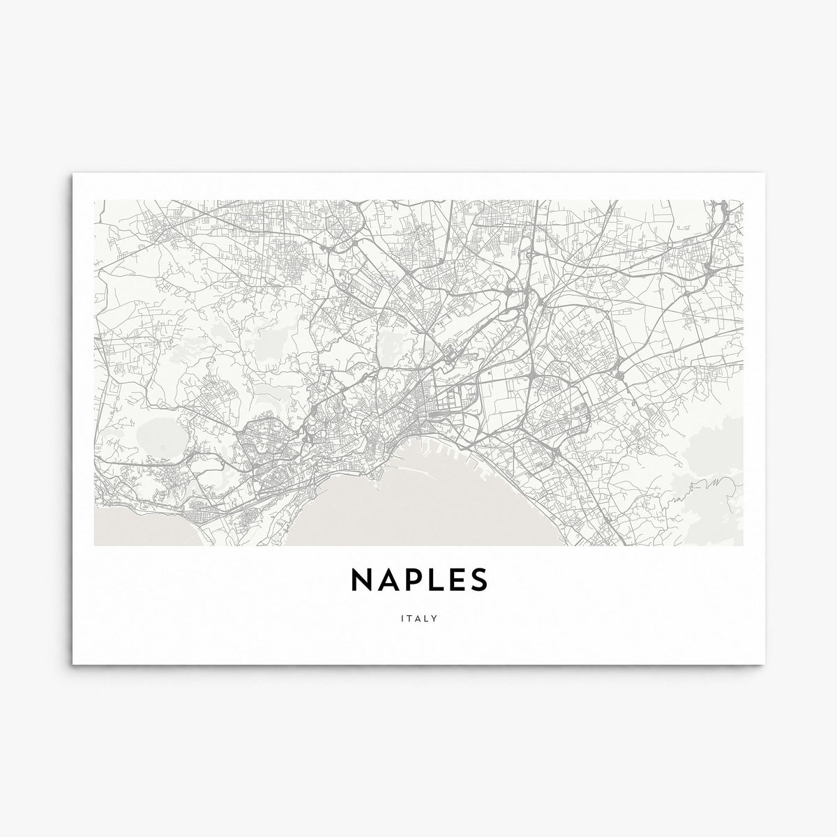 Naples, Italy Map Poster, print only (unframed)