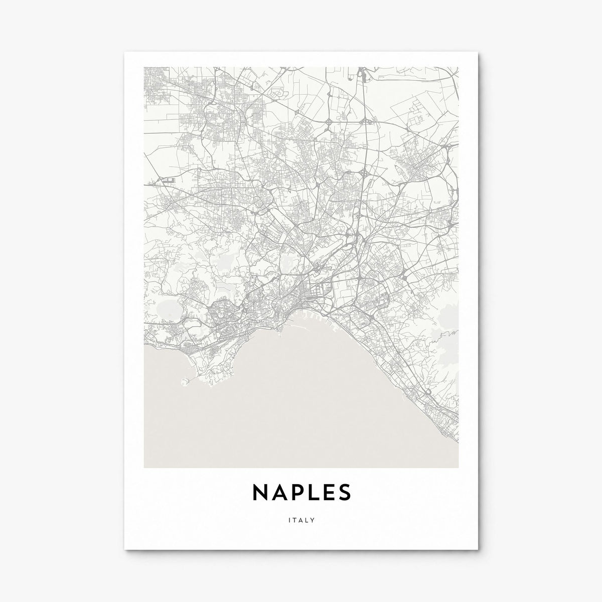 Naples, Italy Map Poster, print only (unframed)