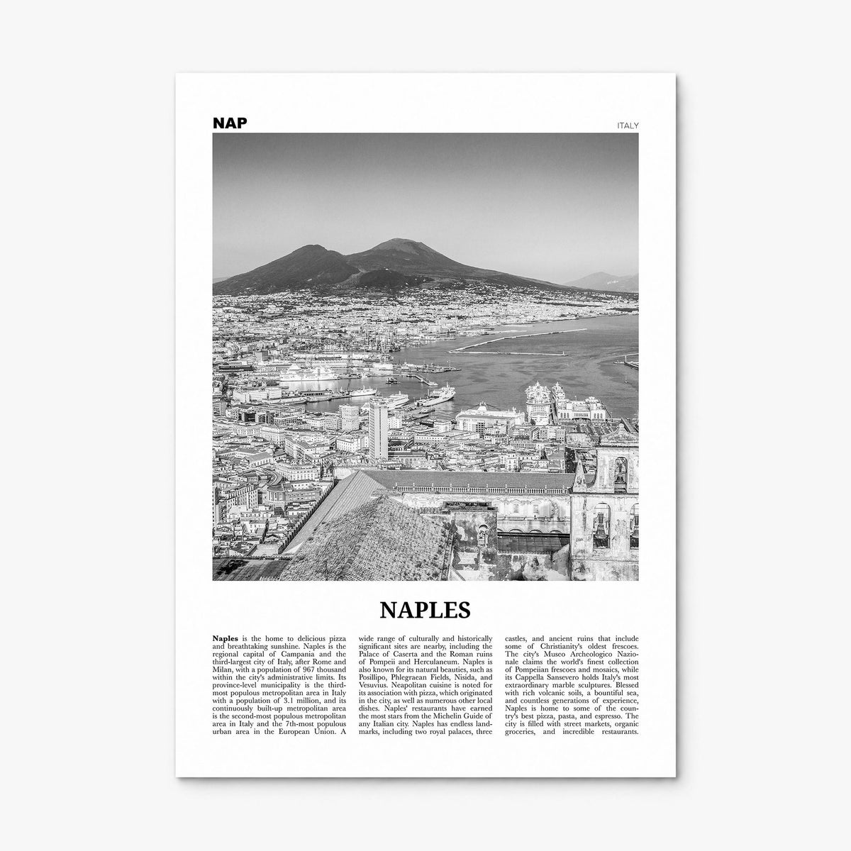 Naples, Italy Newspaper No 1 Poster, print only (unframed)