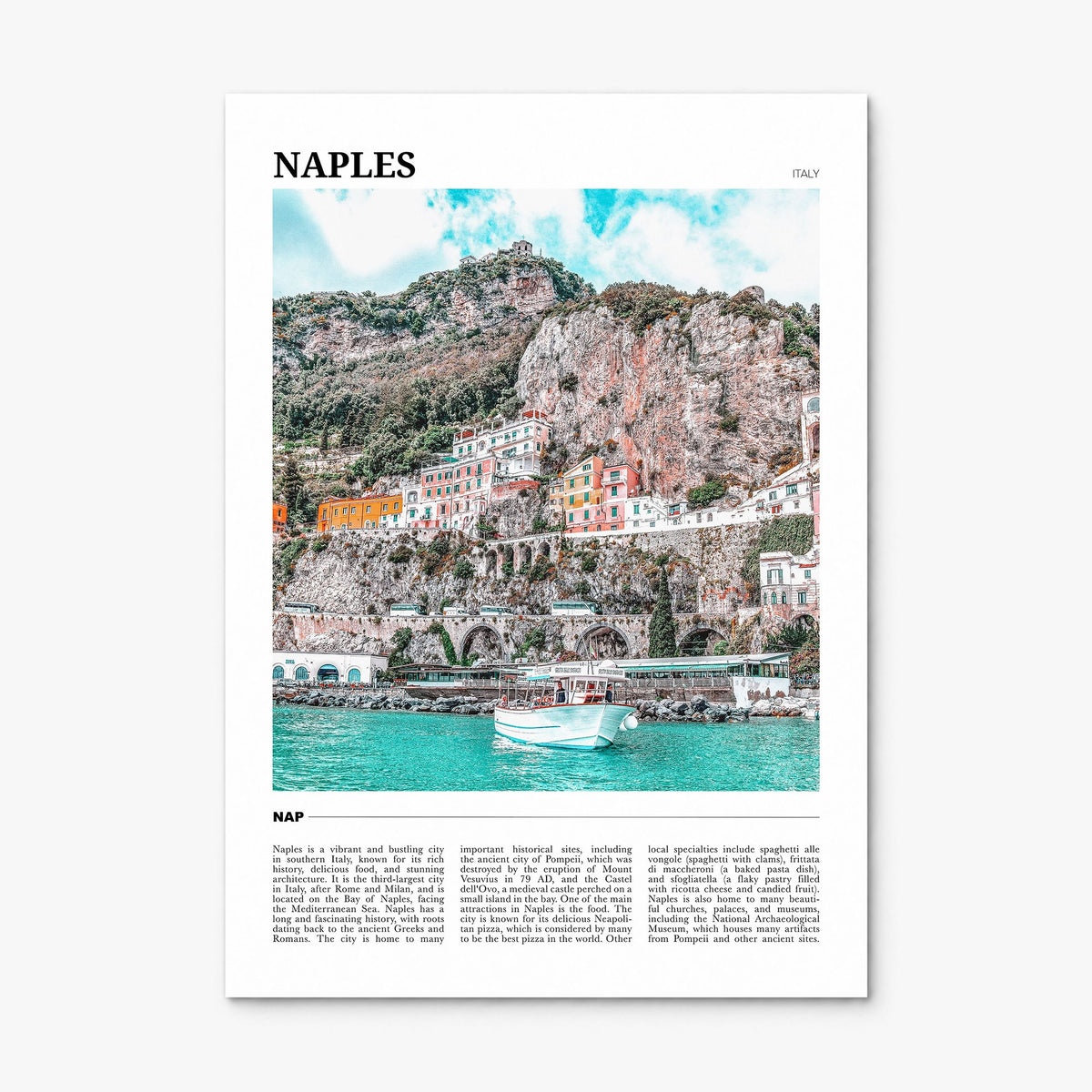 Naples, Italy Travel No 1 Poster, print only (unframed)
