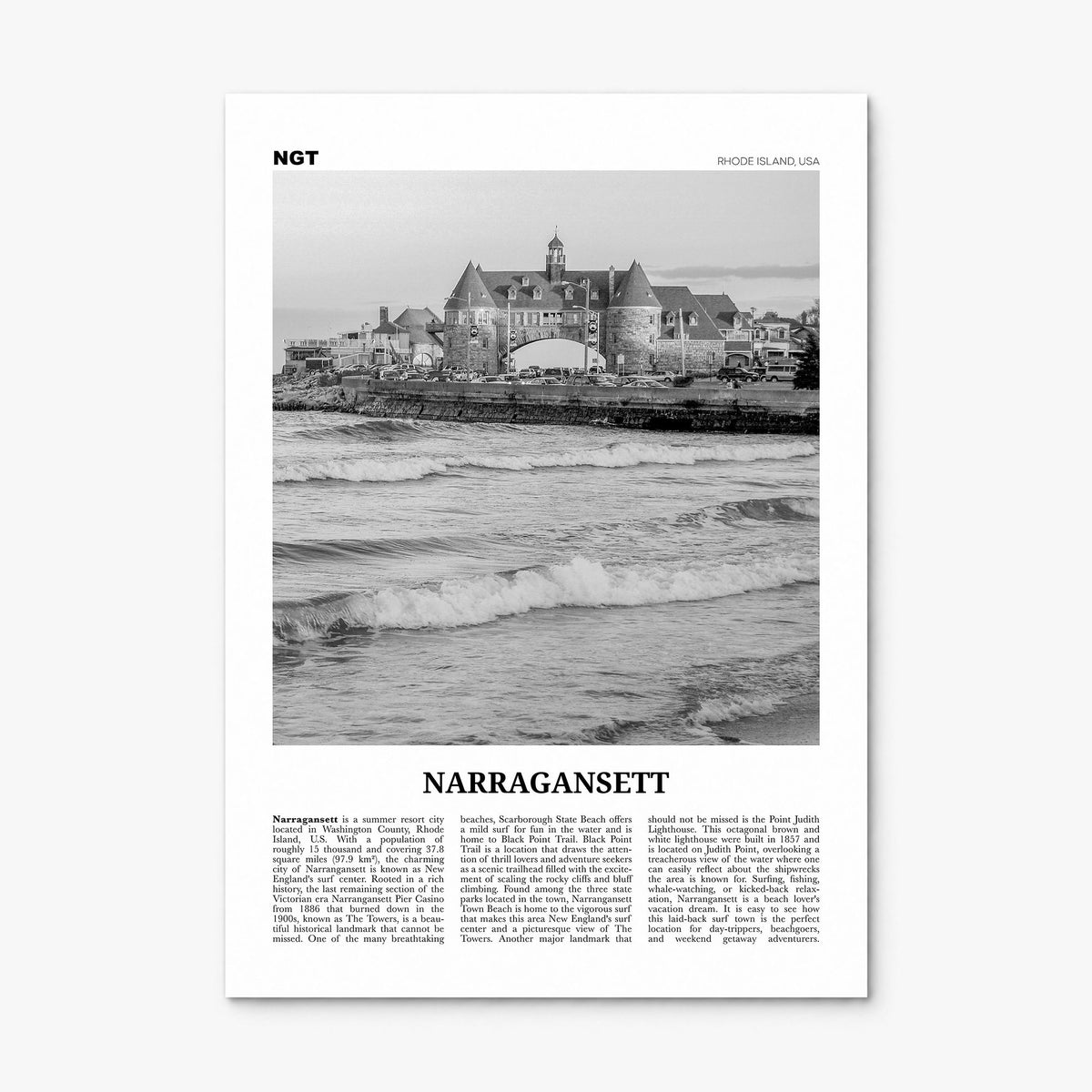 Narragansett Newspaper No 2 Poster, print only (unframed)