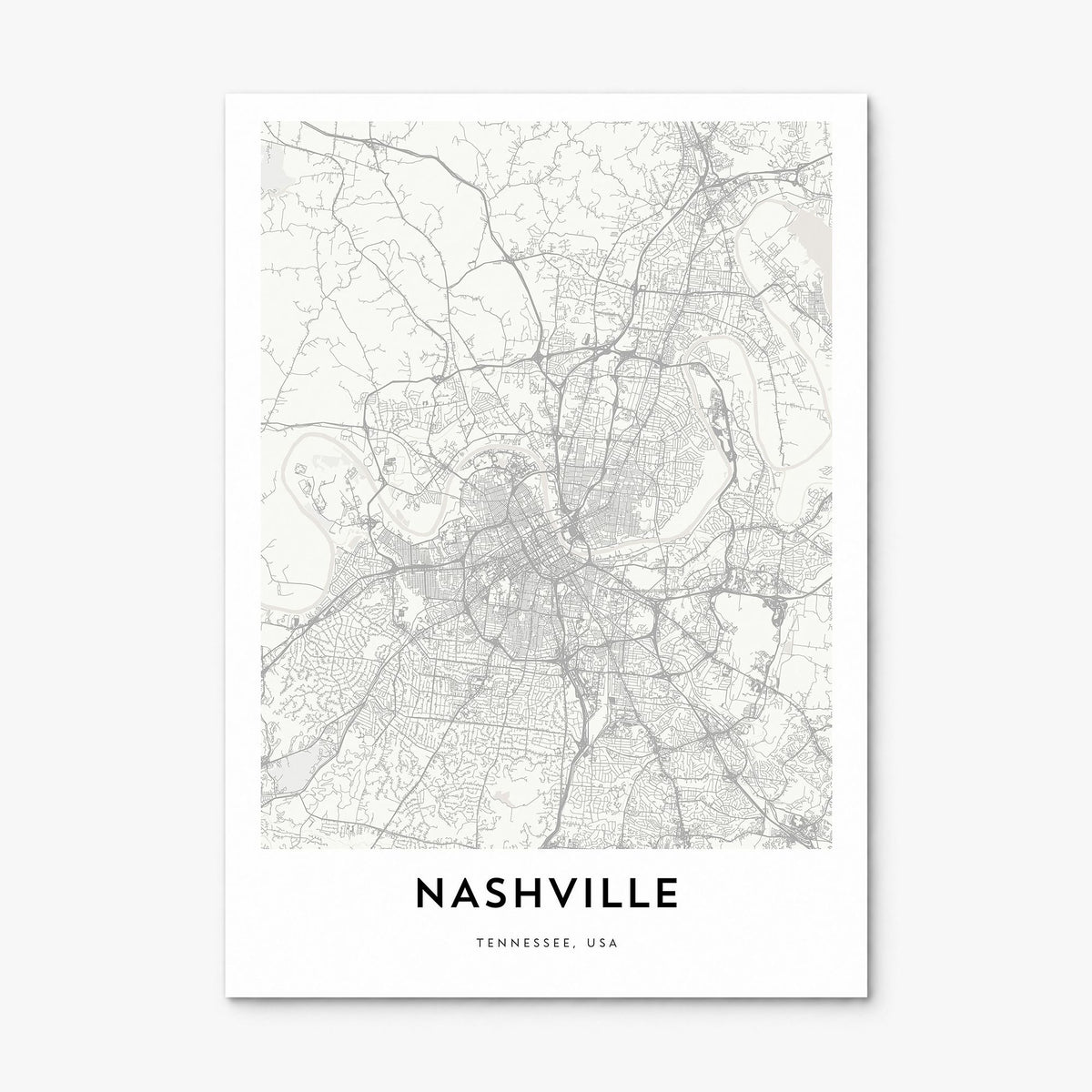 Nashville Map Poster, print only (unframed)