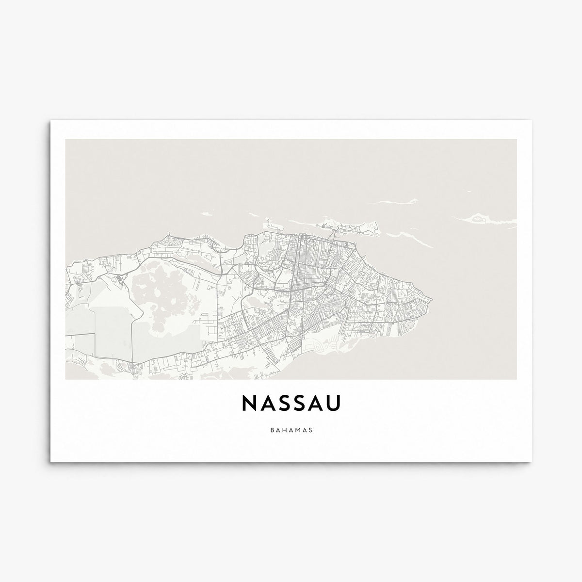 Nassau Map Poster, print only (unframed)