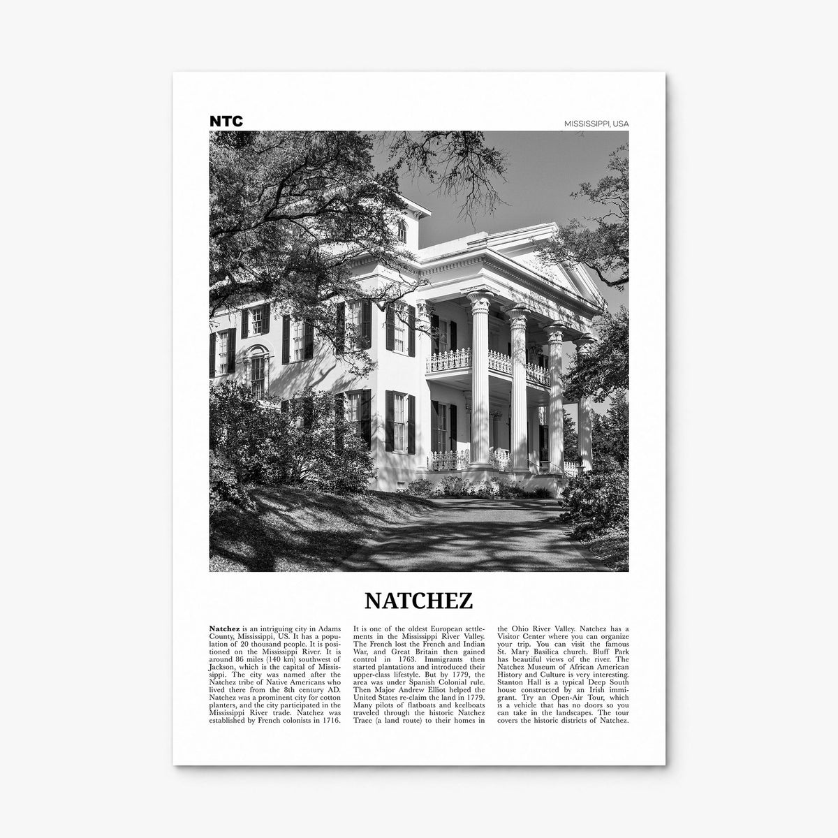 Natchez Newspaper Poster, print only (unframed)
