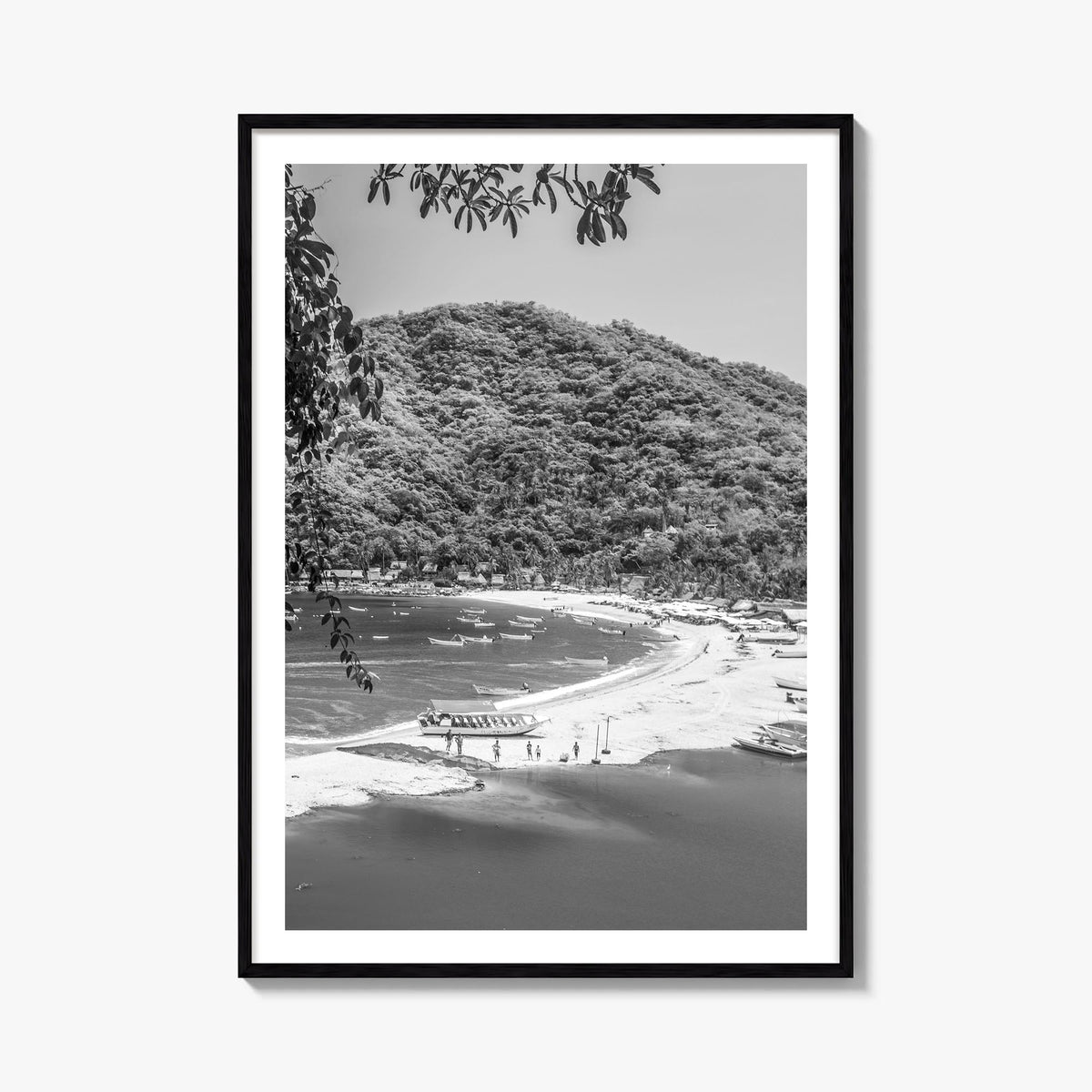 Nayarit black & white photo poster of Mexico – vertical wall art, unframed print shown in interior mockup