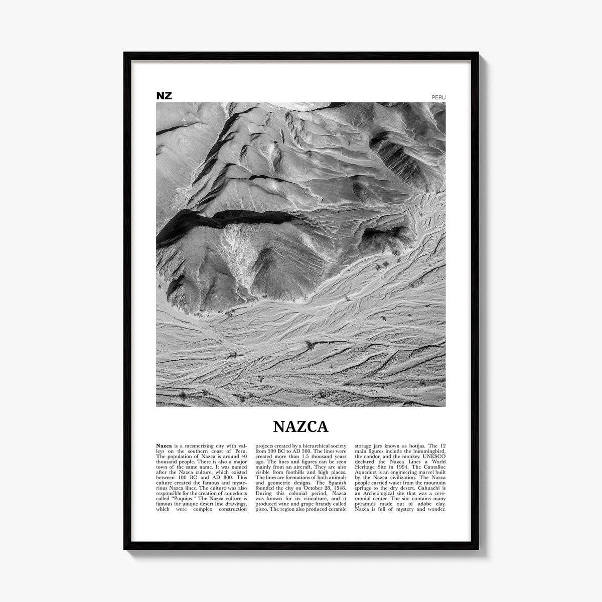 Nazca Newspaper Poster, framed poster mockup