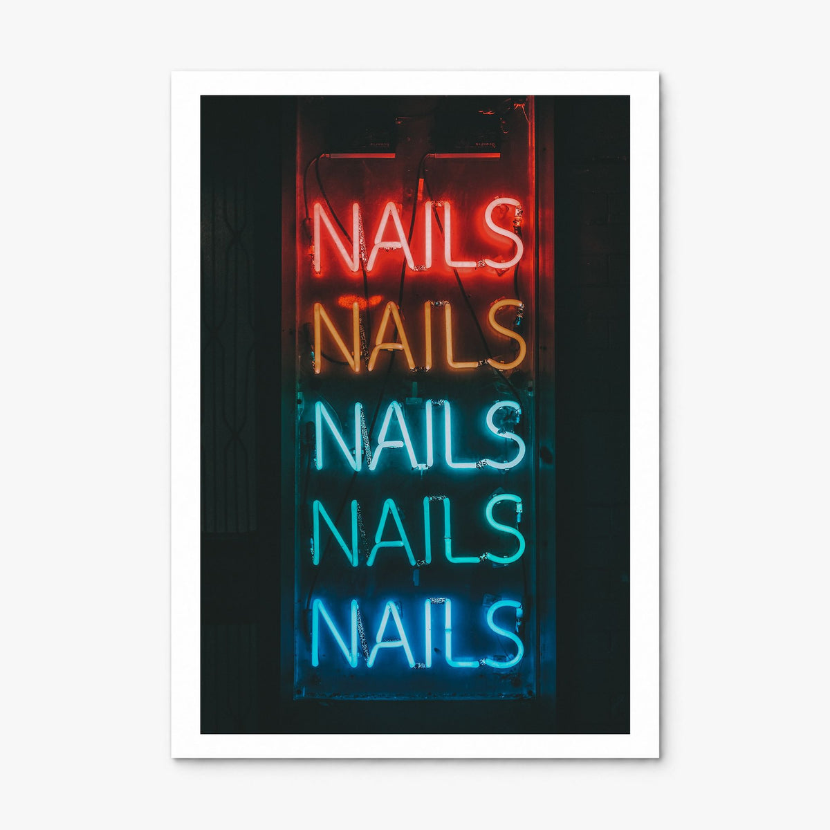 Neon Sign Photo No 1 Poster, print only (unframed), white border
