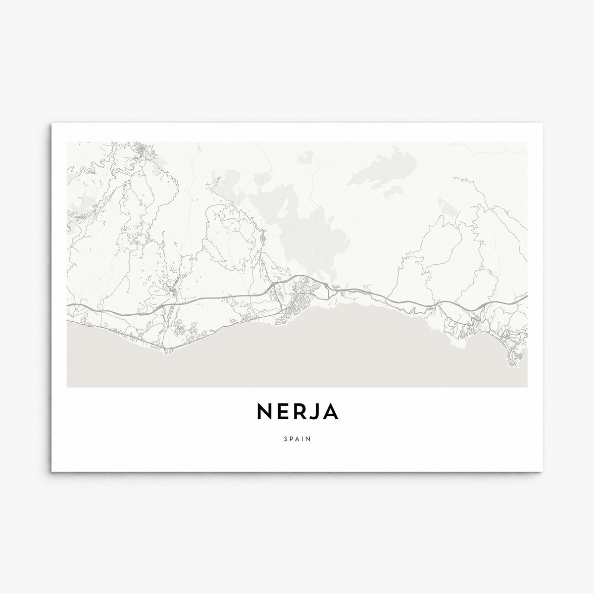 Nerja Map Poster, print only (unframed)