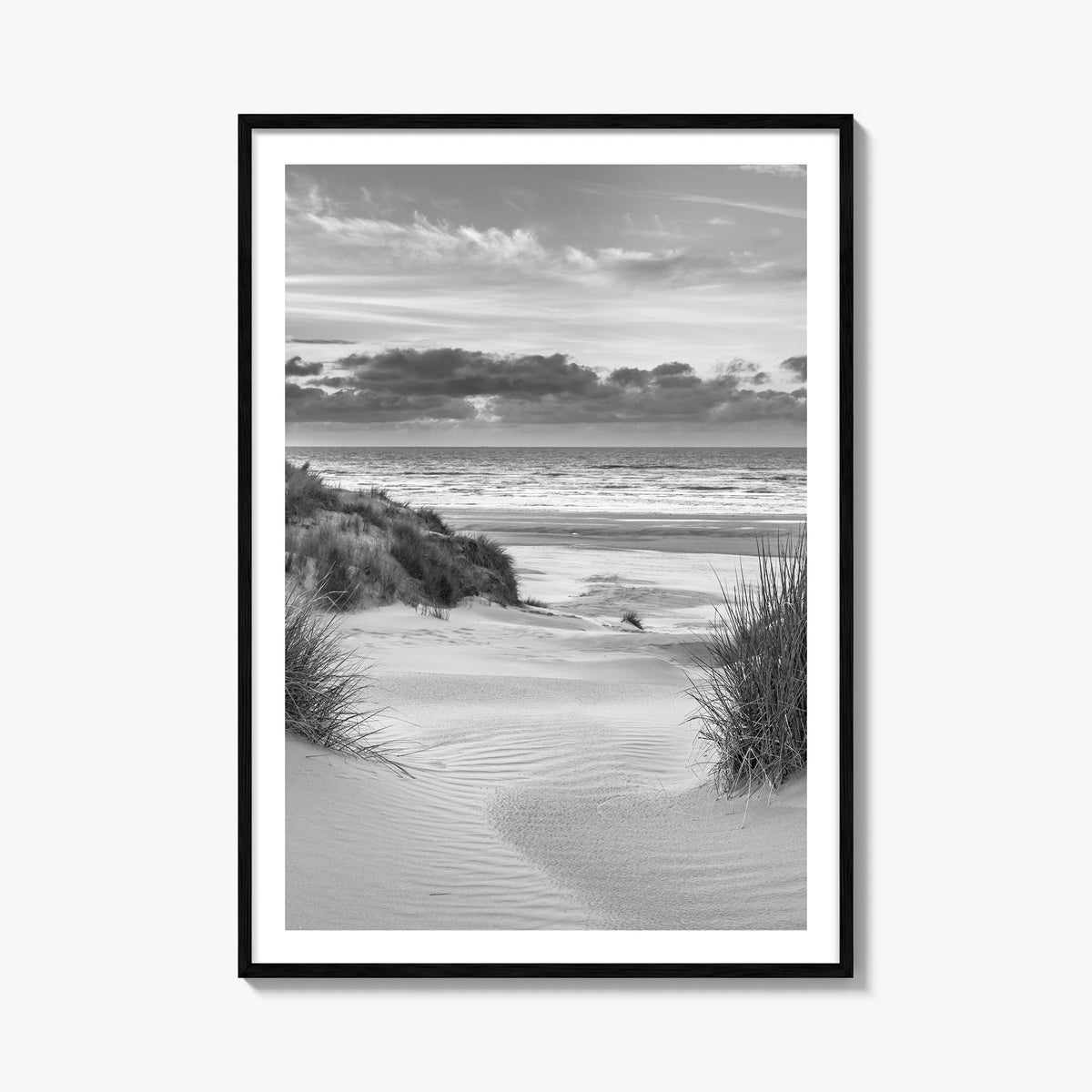 Netherlands black & white photo poster of Europe – vertical wall art, unframed print shown in interior mockup