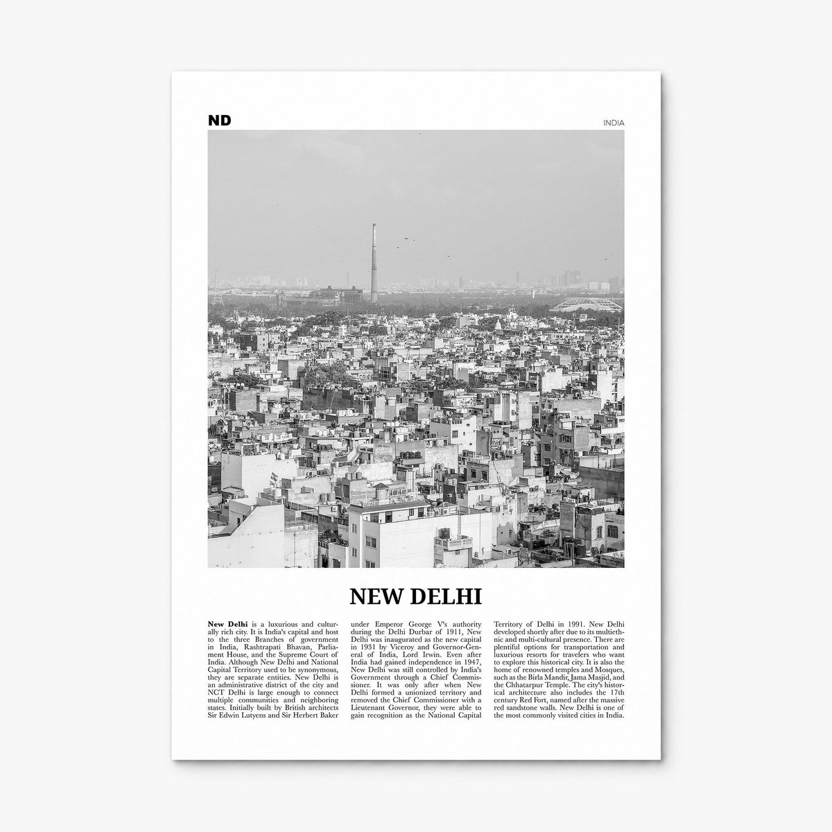 New Delhi Newspaper Poster, print only (unframed)