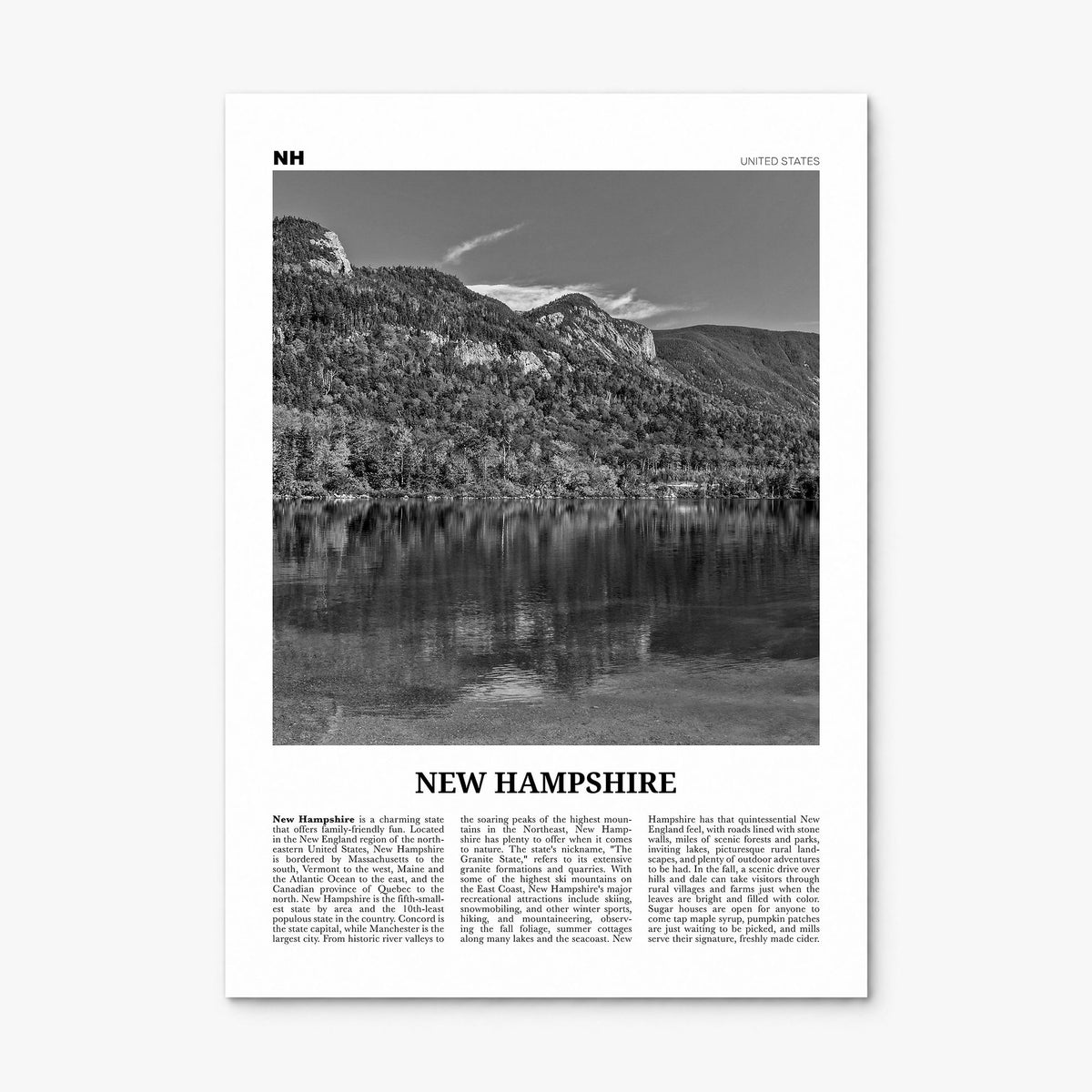 New Hampshire Newspaper No 1 Poster, print only (unframed)