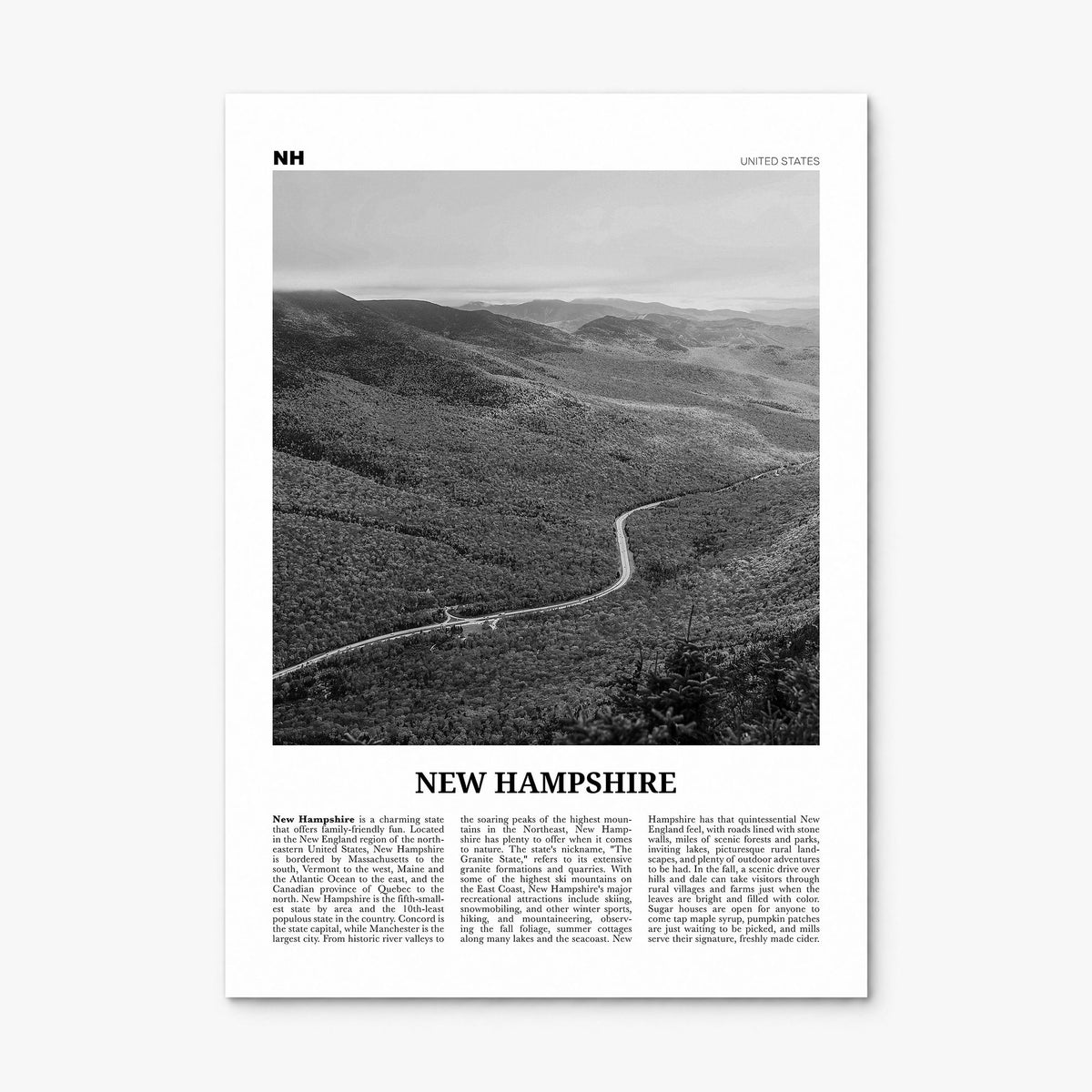 New Hampshire Newspaper No 2 Poster, print only (unframed)