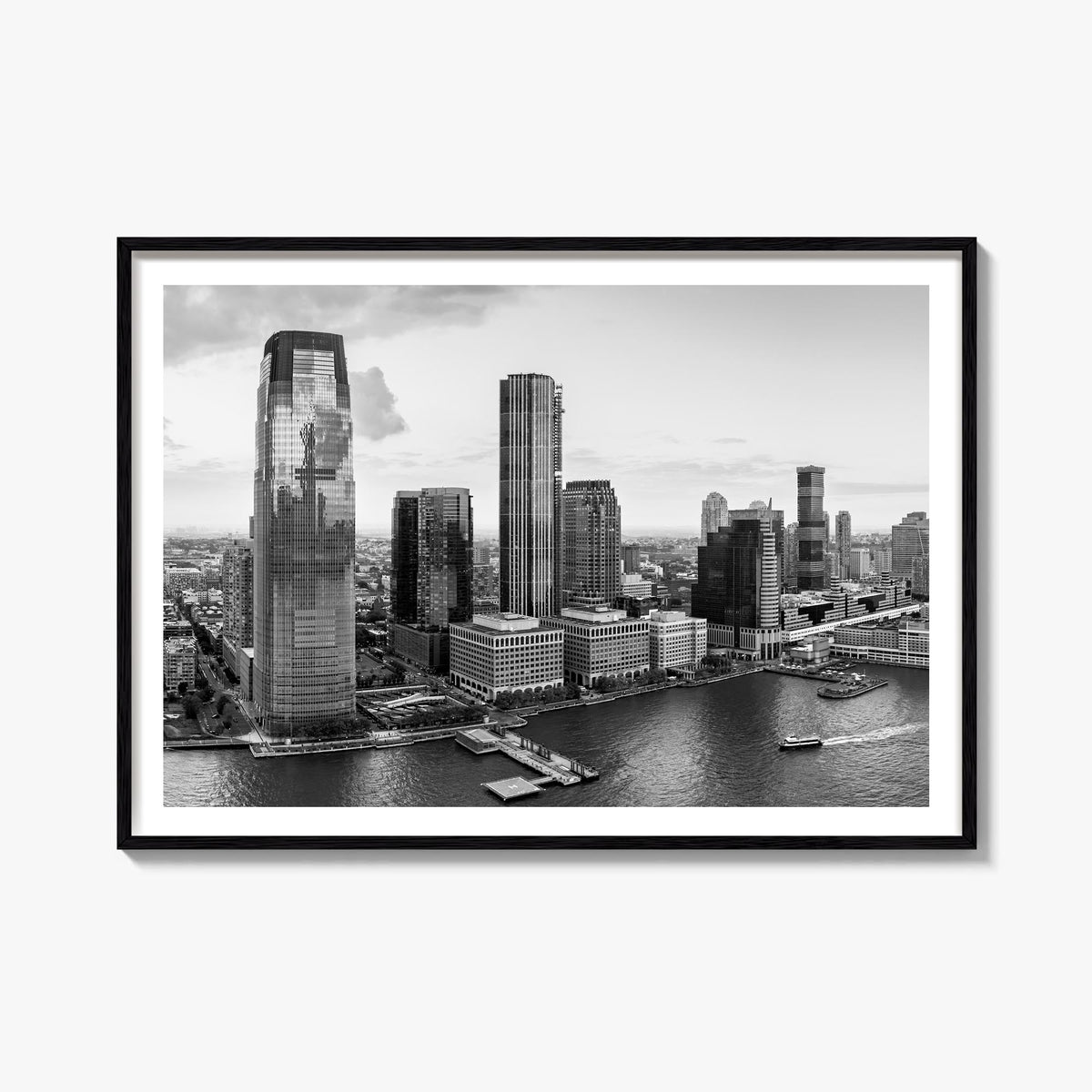 New Jersey black & white photo poster of United States – horizontal wall art, unframed print shown in interior mockup