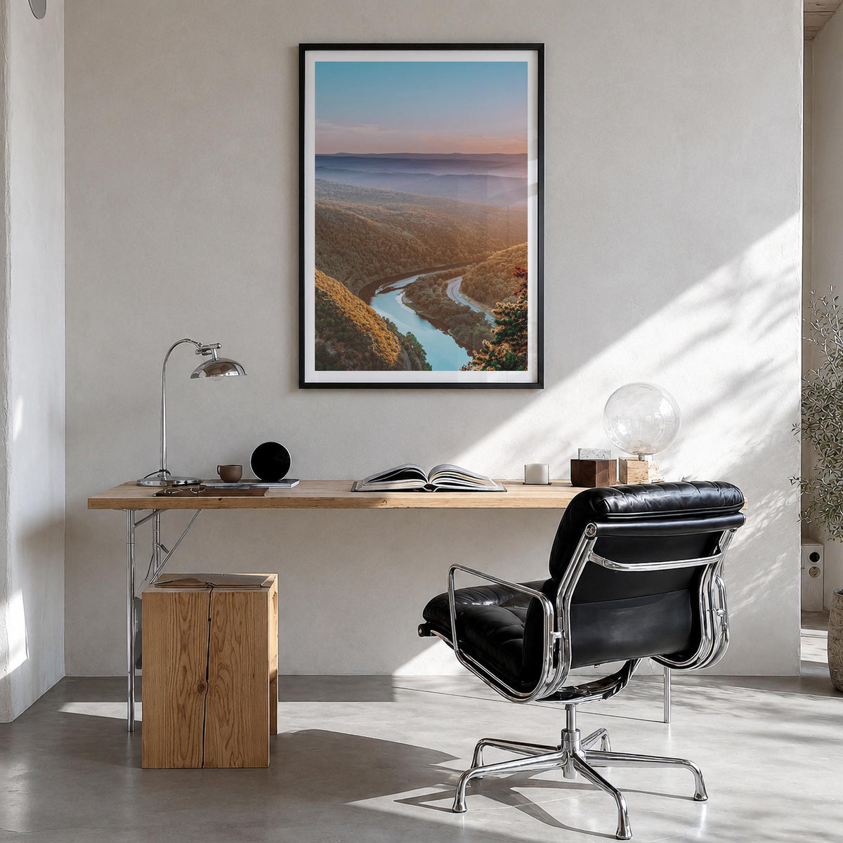 New Jersey no. 1 colorful photo poster of United States – vertical wall art in black wood frame with white border, hanging on