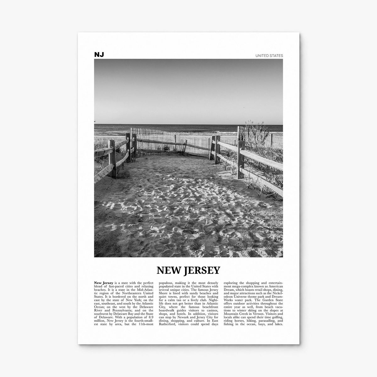 New Jersey Newspaper No 2 Poster, print only (unframed)