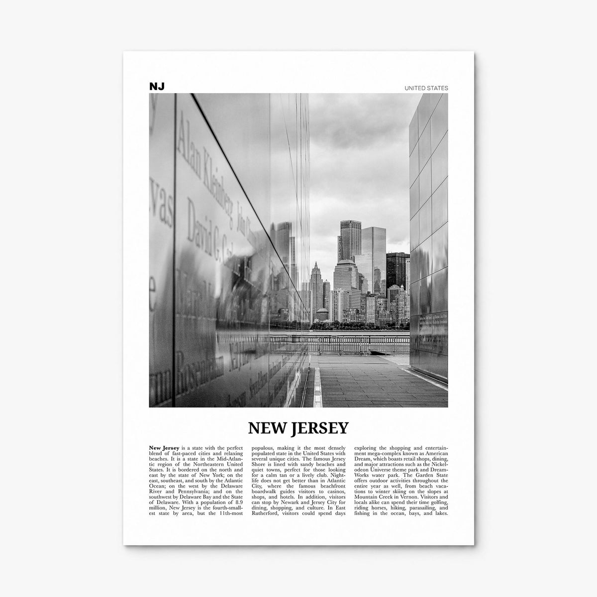 New Jersey Newspaper No 3 Poster, print only (unframed)