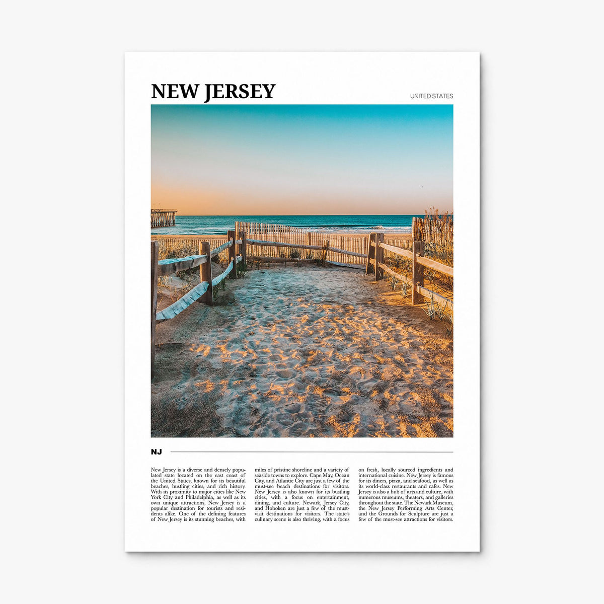 New Jersey Travel No 2 Poster, print only (unframed)