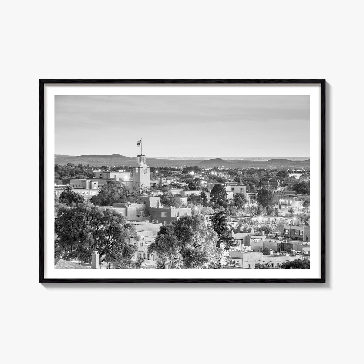 New Mexico black & white photo poster of United States – horizontal wall art, unframed print shown in interior mockup