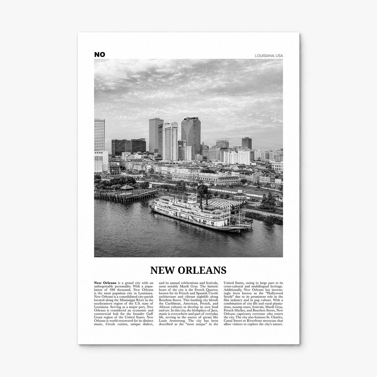New Orleans Newspaper No 4 Poster, print only (unframed)
