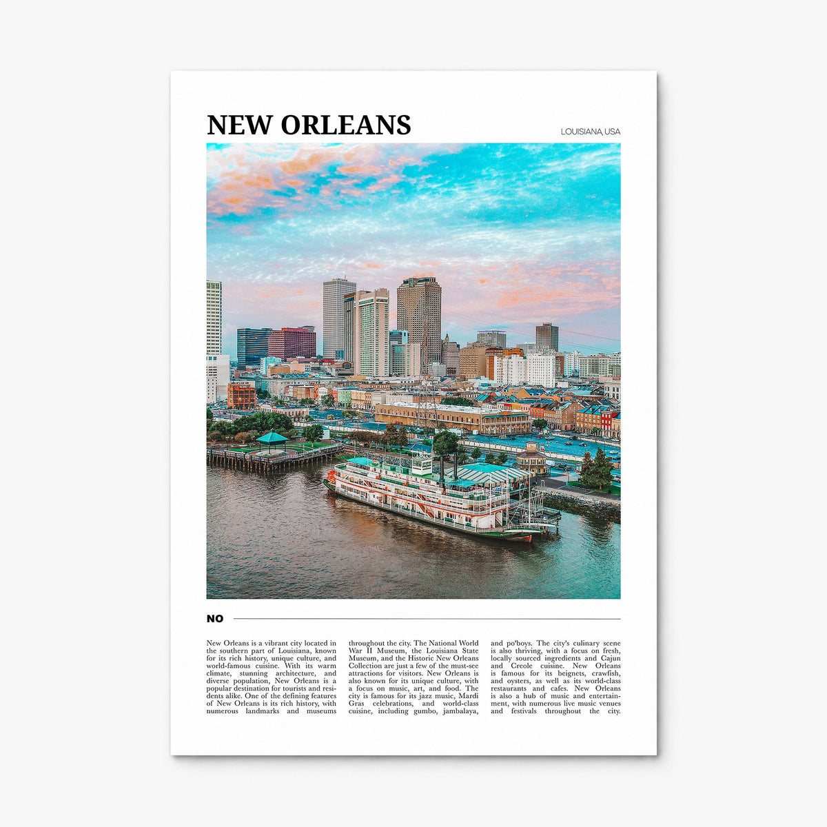 New Orleans Travel Poster, print only (unframed)