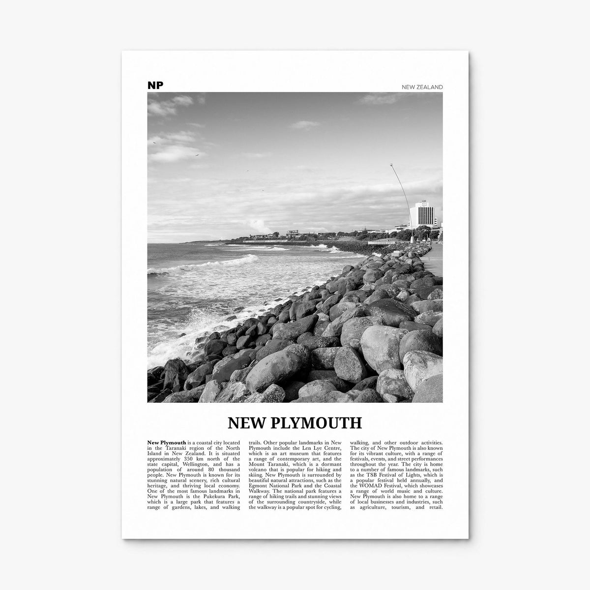 New Plymouth Newspaper Poster, print only (unframed)