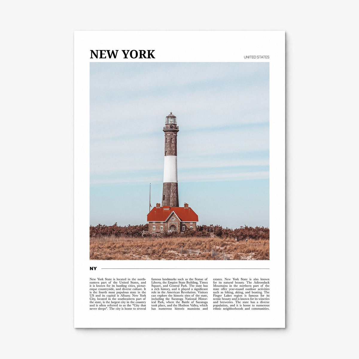 New York (State) Travel Poster, print only (unframed)