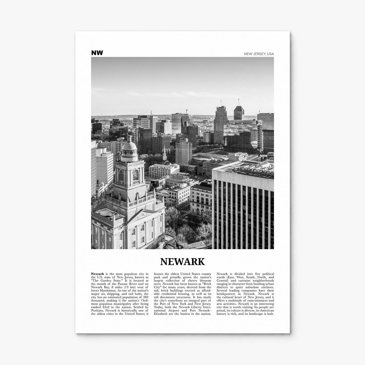 Newark Newspaper Poster, print only (unframed)