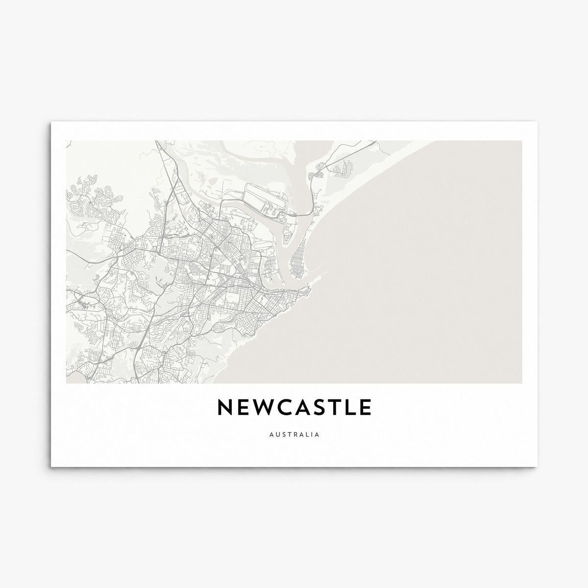 Newcastle, Australia Map Poster, print only (unframed)