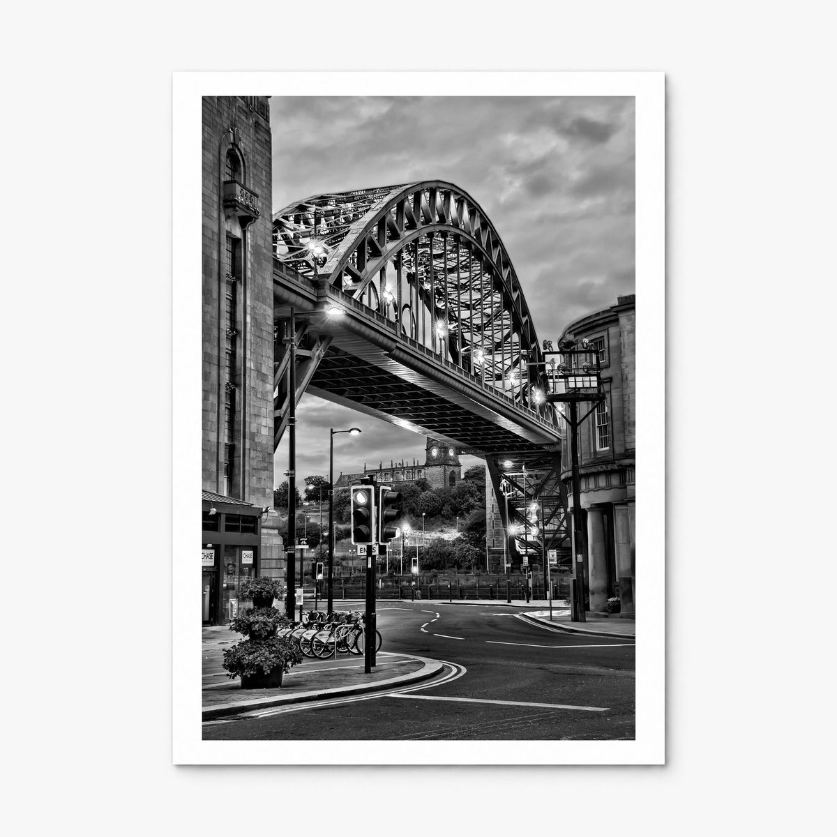 Newcastle upon Tyne Photo Poster, print only (unframed), white border