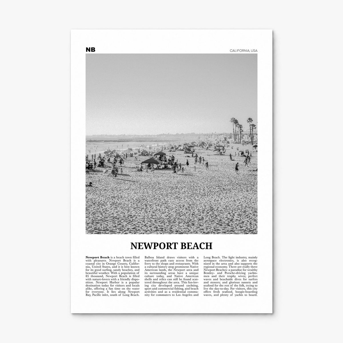 Newport Beach Newspaper No 1 Poster, print only (unframed)