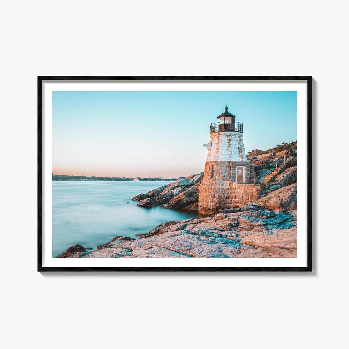 Newport colorful photo poster of Rhode Island, USA – horizontal wall art, unframed print shown in interior mockup