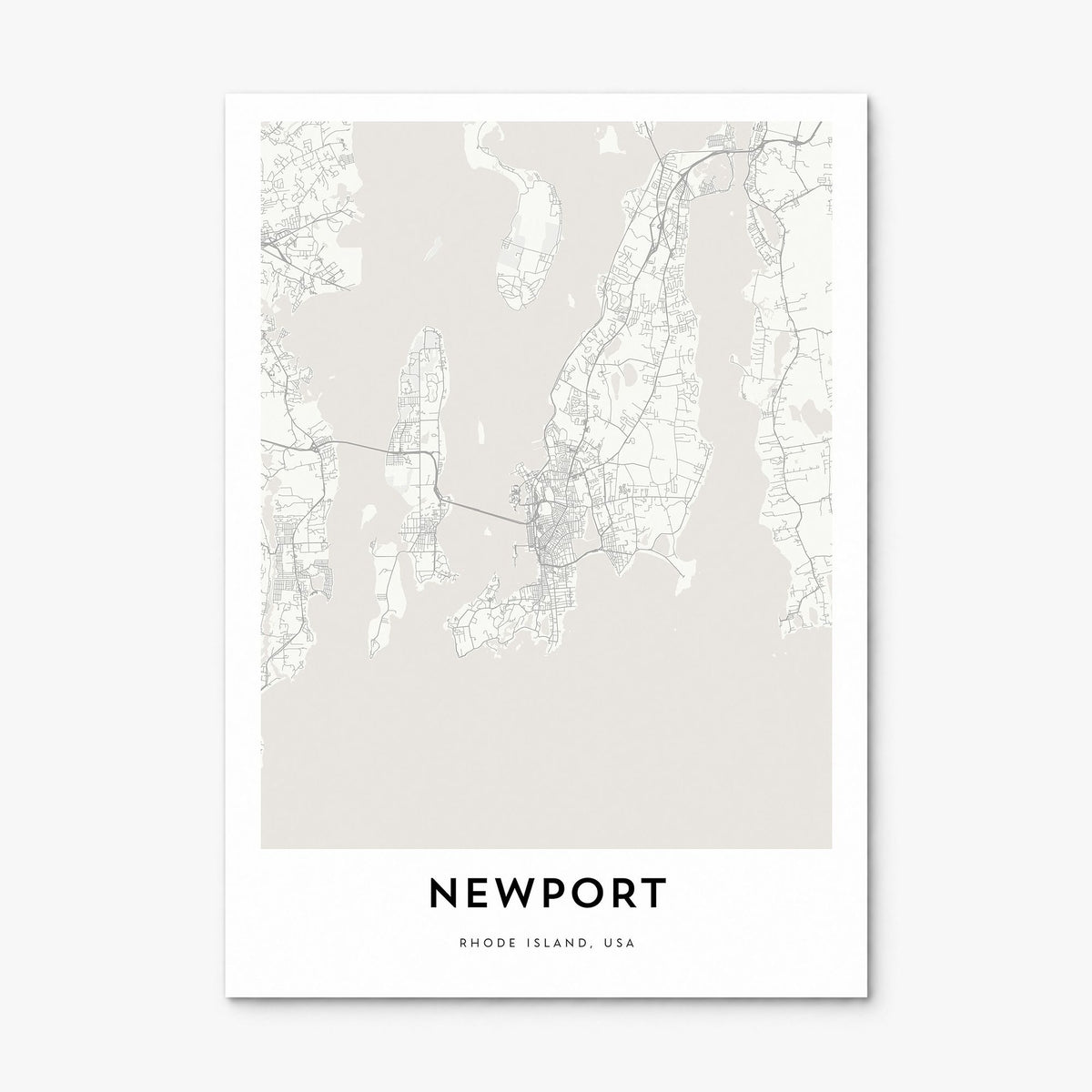 Newport, Rhode Island Map Poster, print only (unframed)