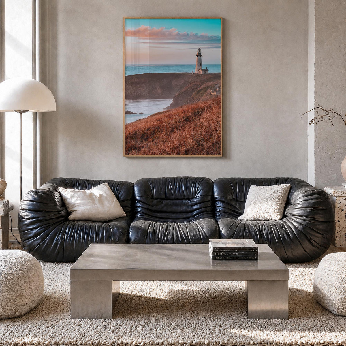 Newport no. 2 colorful photo poster of Rhode Island, USA – vertical wall art in natural wood frame, hanging on wall