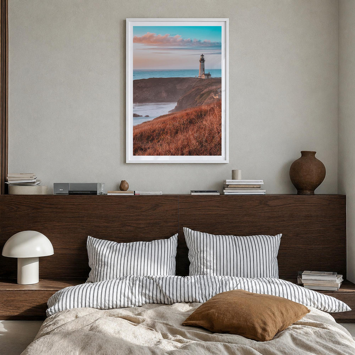 Newport no. 2 colorful photo poster of Rhode Island, USA – vertical wall art in white wood frame with white border, hanging o