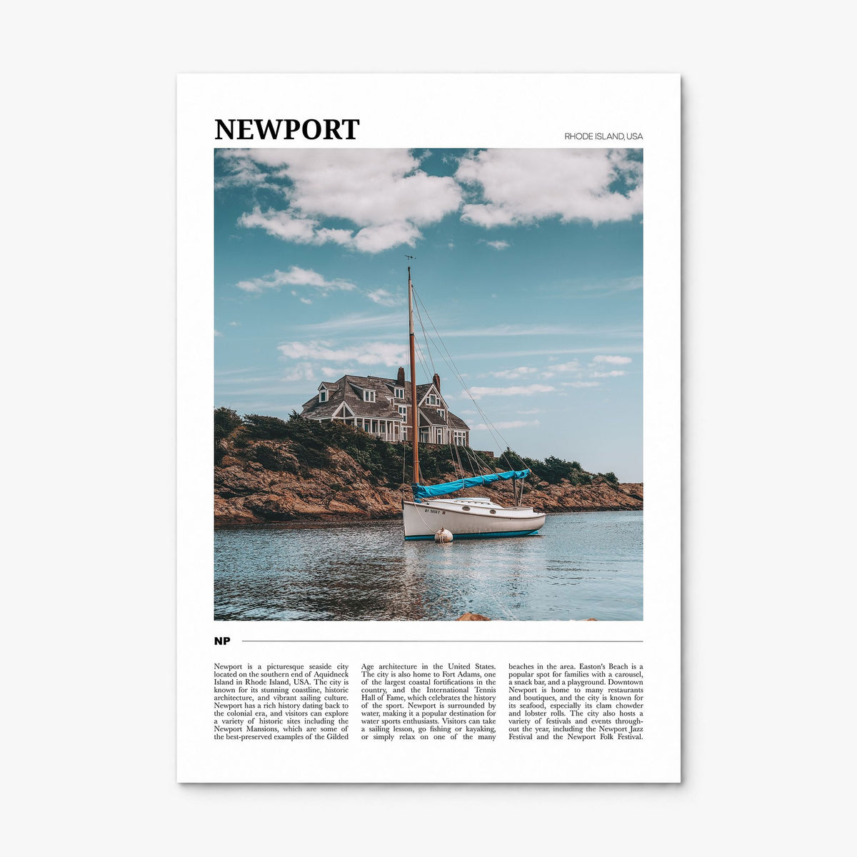 Newport, Rhode Island Travel Poster, print only (unframed)