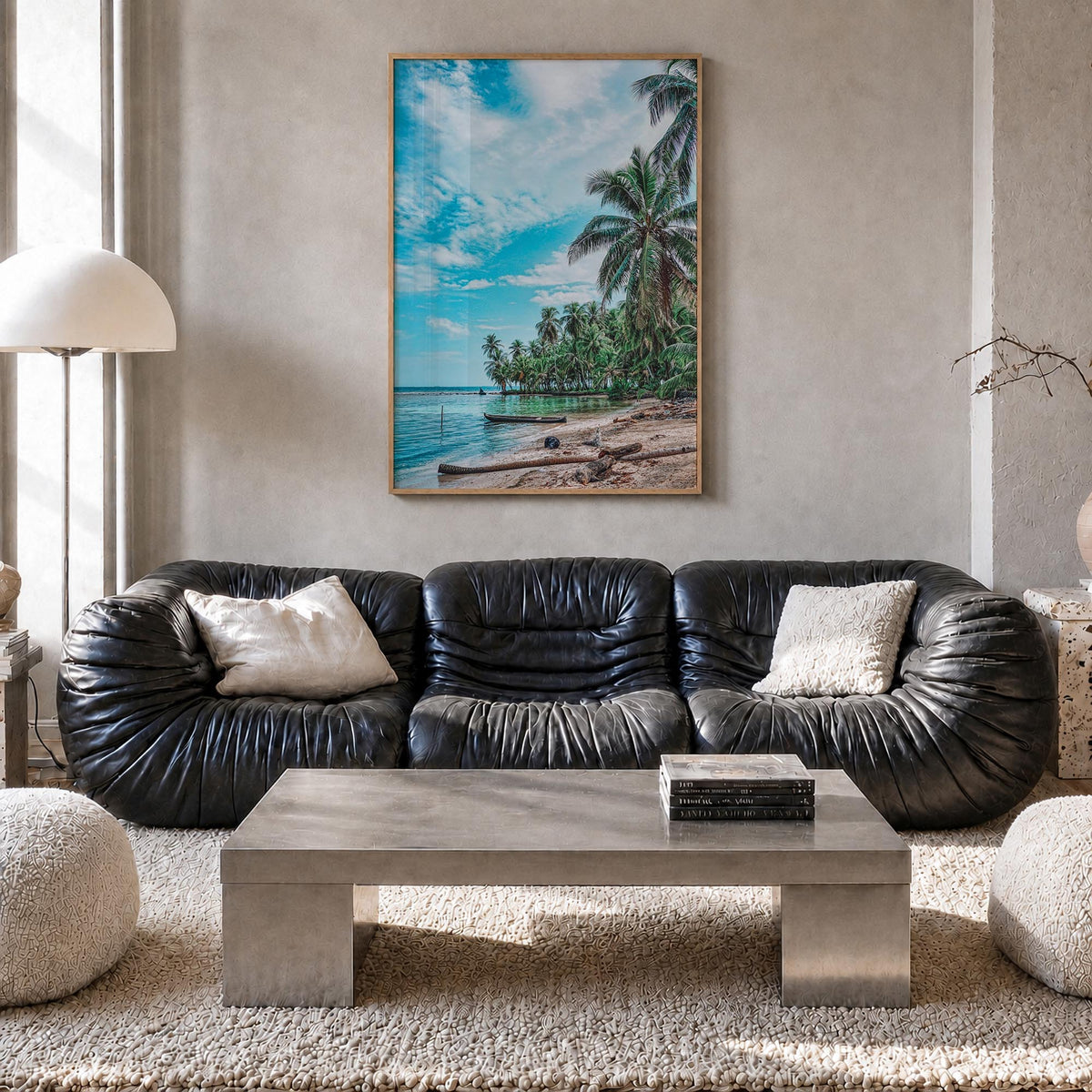 Nicaragua colorful photo poster of Central America – vertical wall art in natural wood frame, hanging on wall