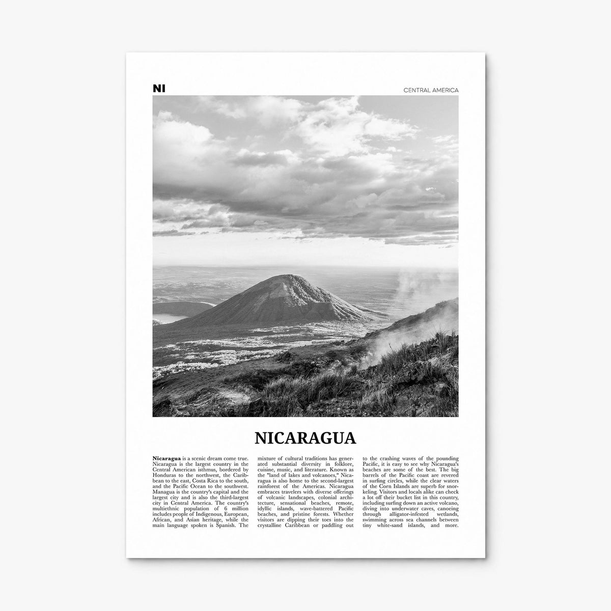 Nicaragua Newspaper Poster, print only (unframed)