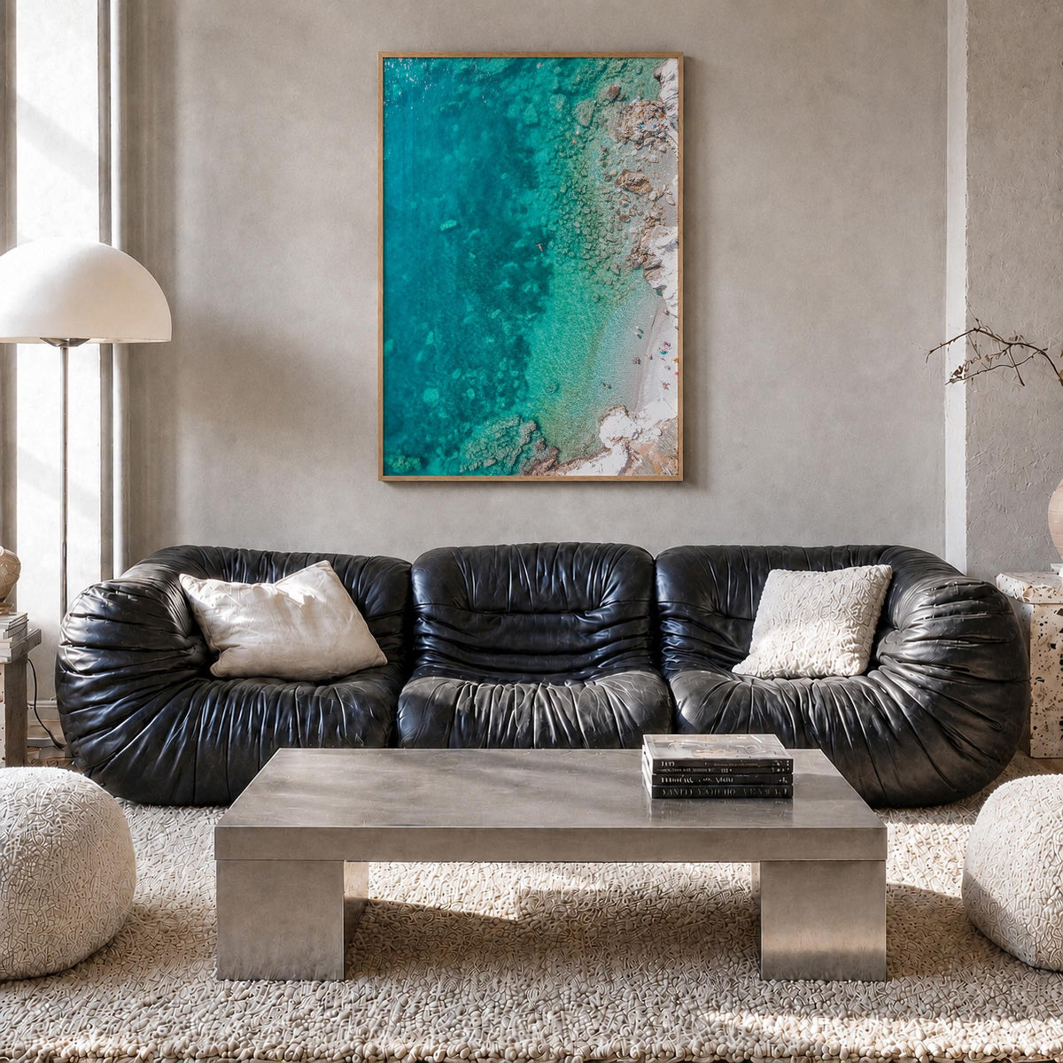 Nice no. 3 colorful photo poster of France – vertical wall art in natural wood frame, hanging on wall
