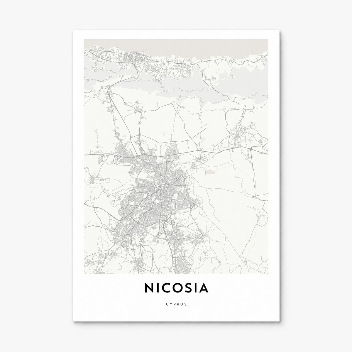 Nicosia Map Poster, print only (unframed)