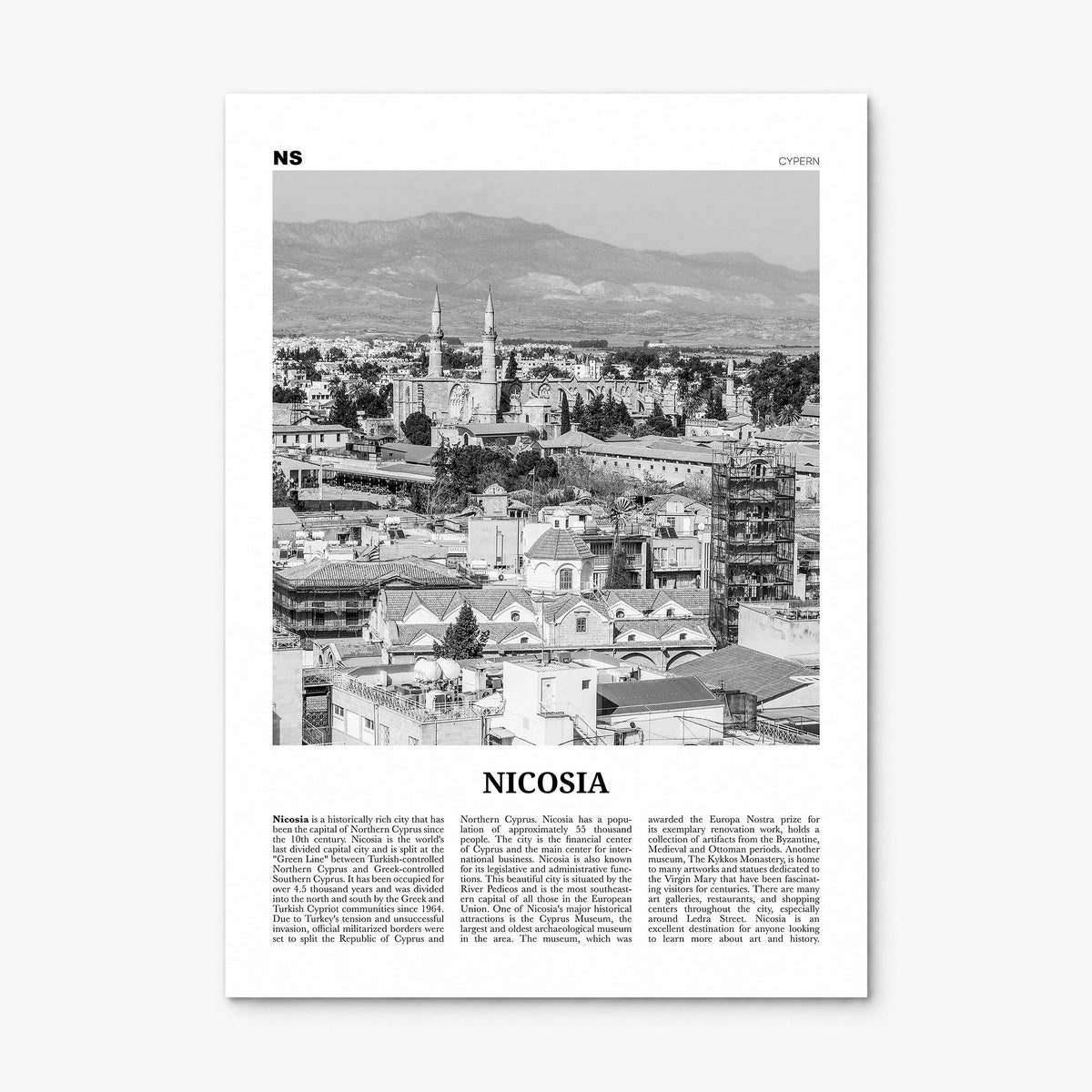 Nicosia Newspaper Poster, print only (unframed)