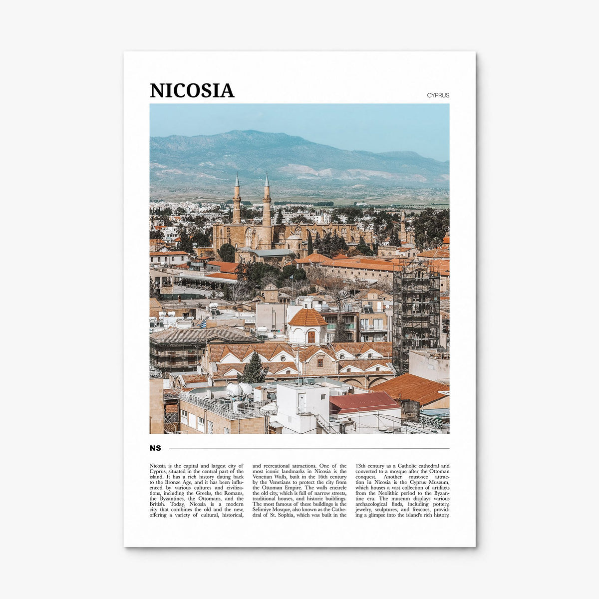 Nicosia Travel Poster, print only (unframed)