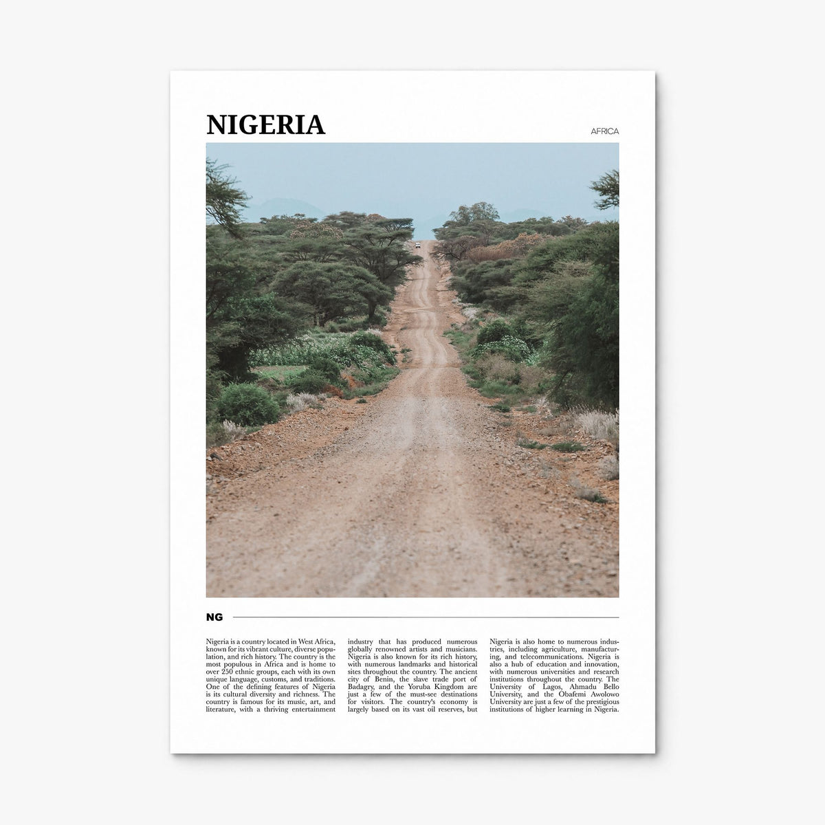Nigeria Travel Poster, print only (unframed)