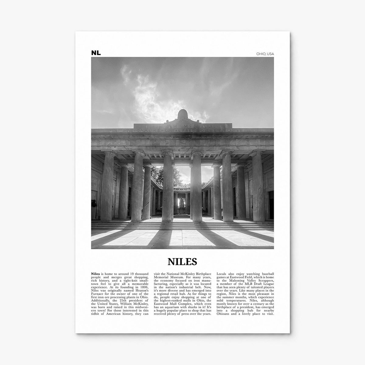 Niles Newspaper Poster, print only (unframed)