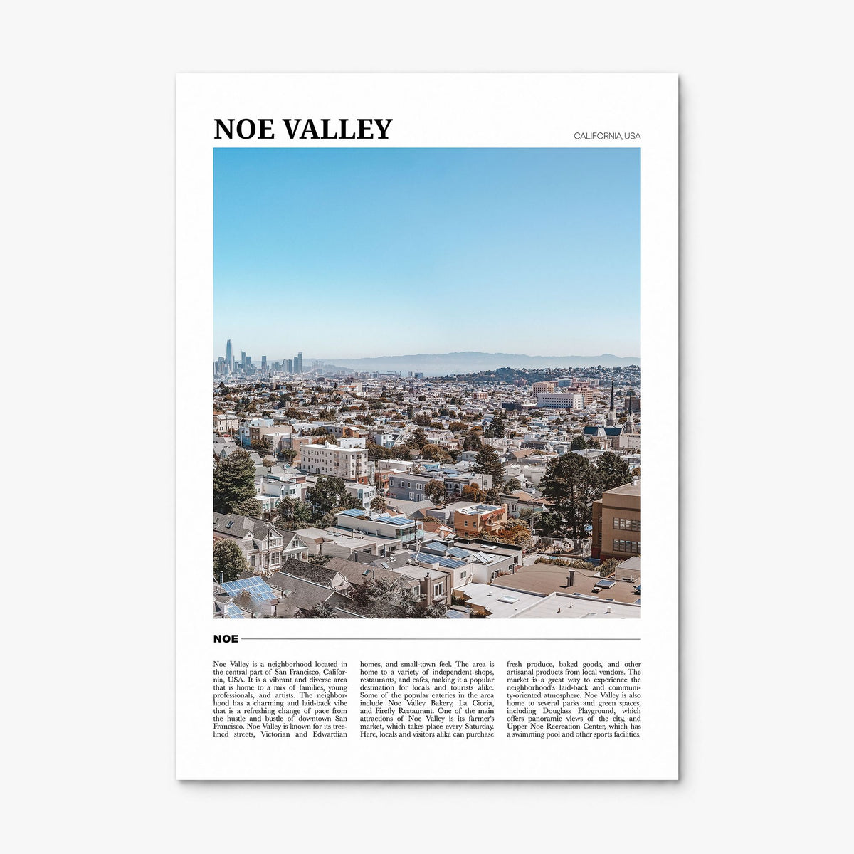 Noe Valley Travel Poster, print only (unframed)