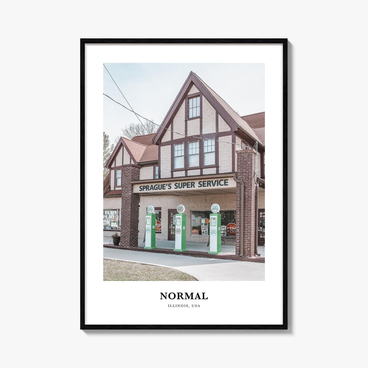 Normal colorful classic poster of Illinois, USA – vertical wall art, unframed print shown in interior mockup