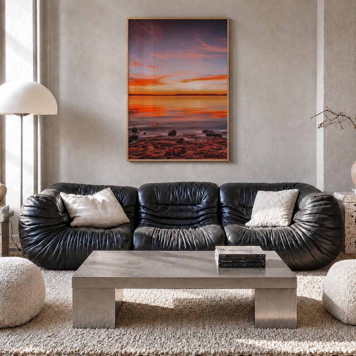 Norman no. 1 colorful photo poster of Oklahoma, USA – vertical wall art in natural wood frame, hanging on wall