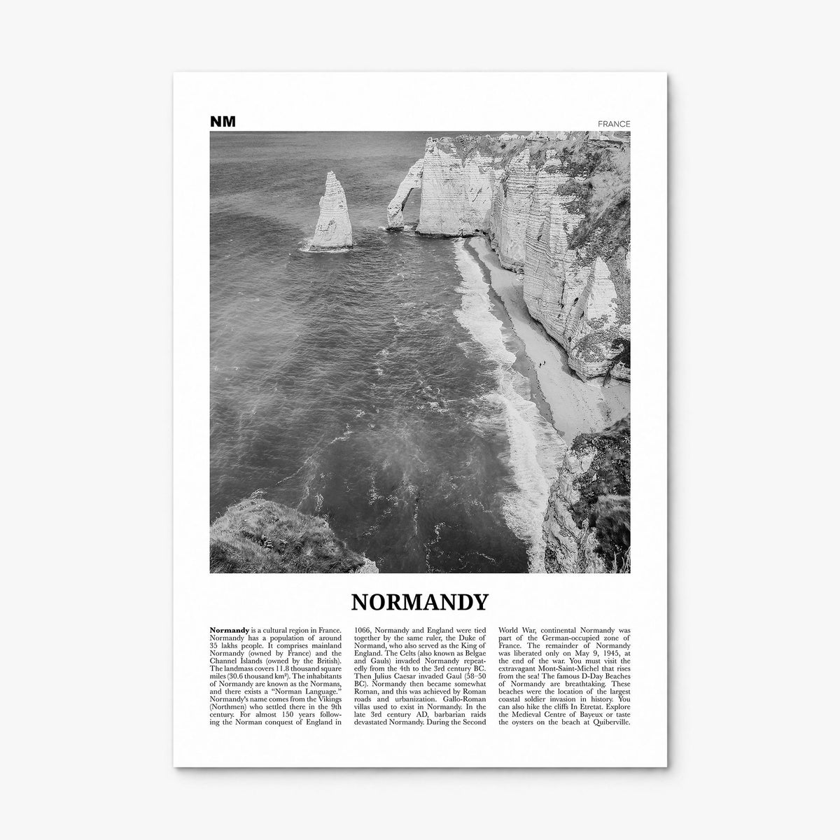 Normandy Newspaper Poster, print only (unframed)