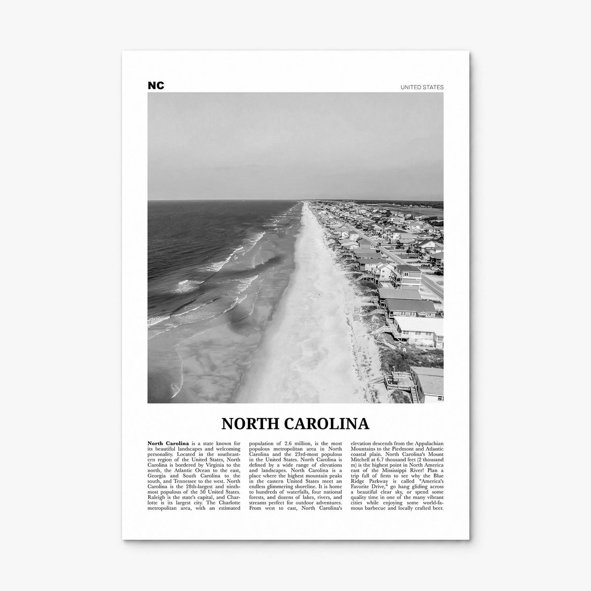 North Carolina Newspaper No 4 Poster, print only (unframed)