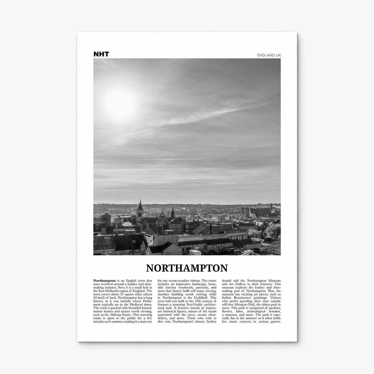 Northampton Newspaper Poster, print only (unframed)