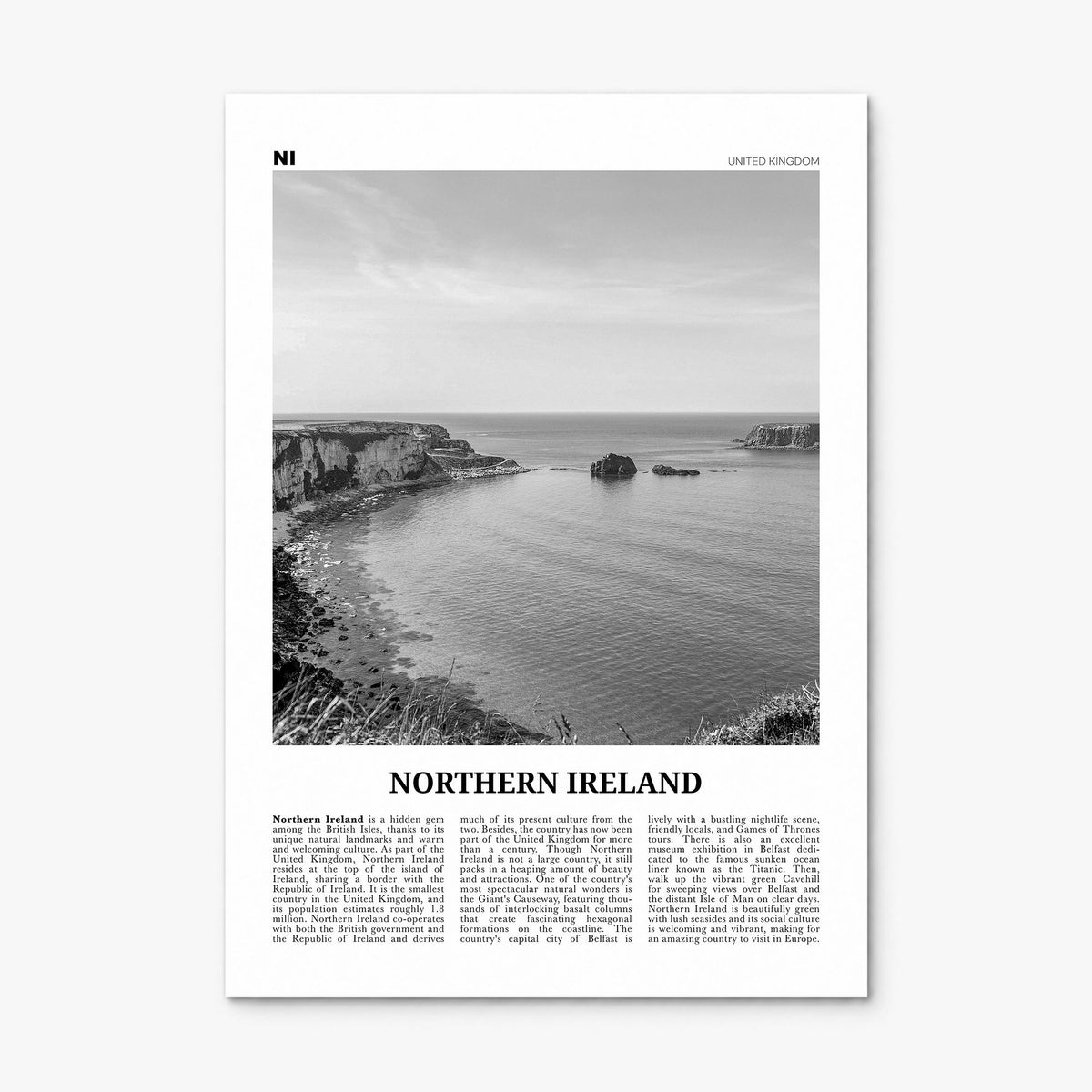 Northern Ireland Newspaper Poster, print only (unframed)